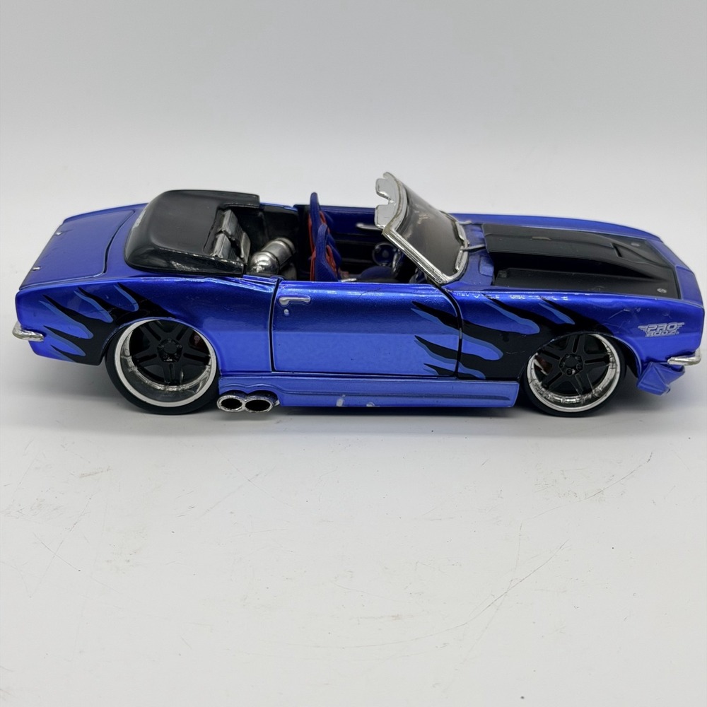 Vintage 1968 Maisto Chevrolet Camaro SS PRO RODZ Blue Convertible Die Cast Car